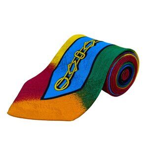 Rush Limbaugh Mens Multicolor Polyester Tie No Boundaries Collection Chain Motif